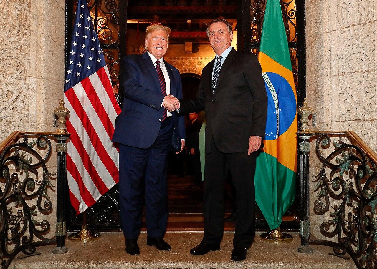 Donald Trump and Jair Bolsonaro at a working dinner at Mar-a-Lago