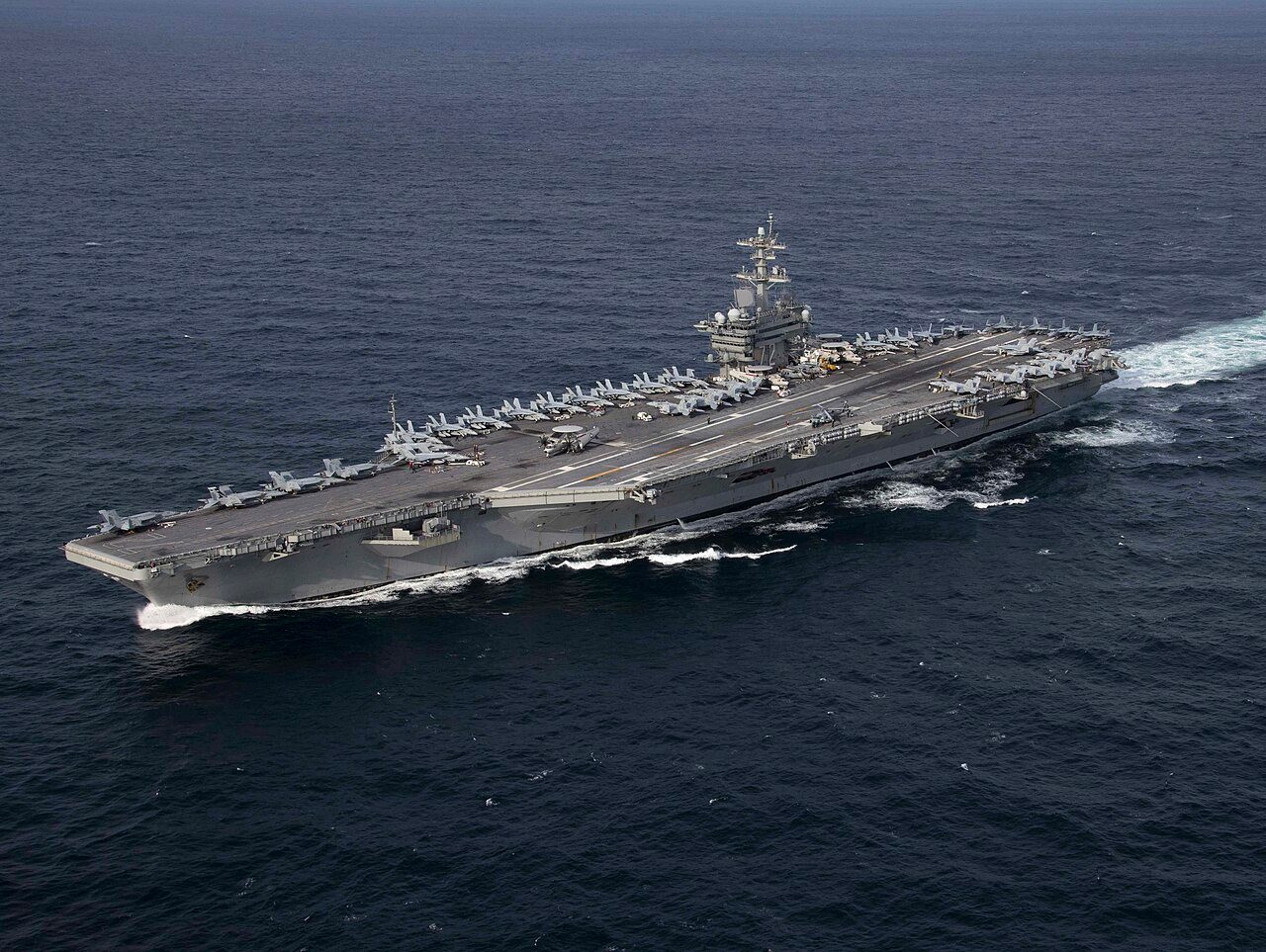 The aircraft carrier USS Abraham Lincoln underway at sea