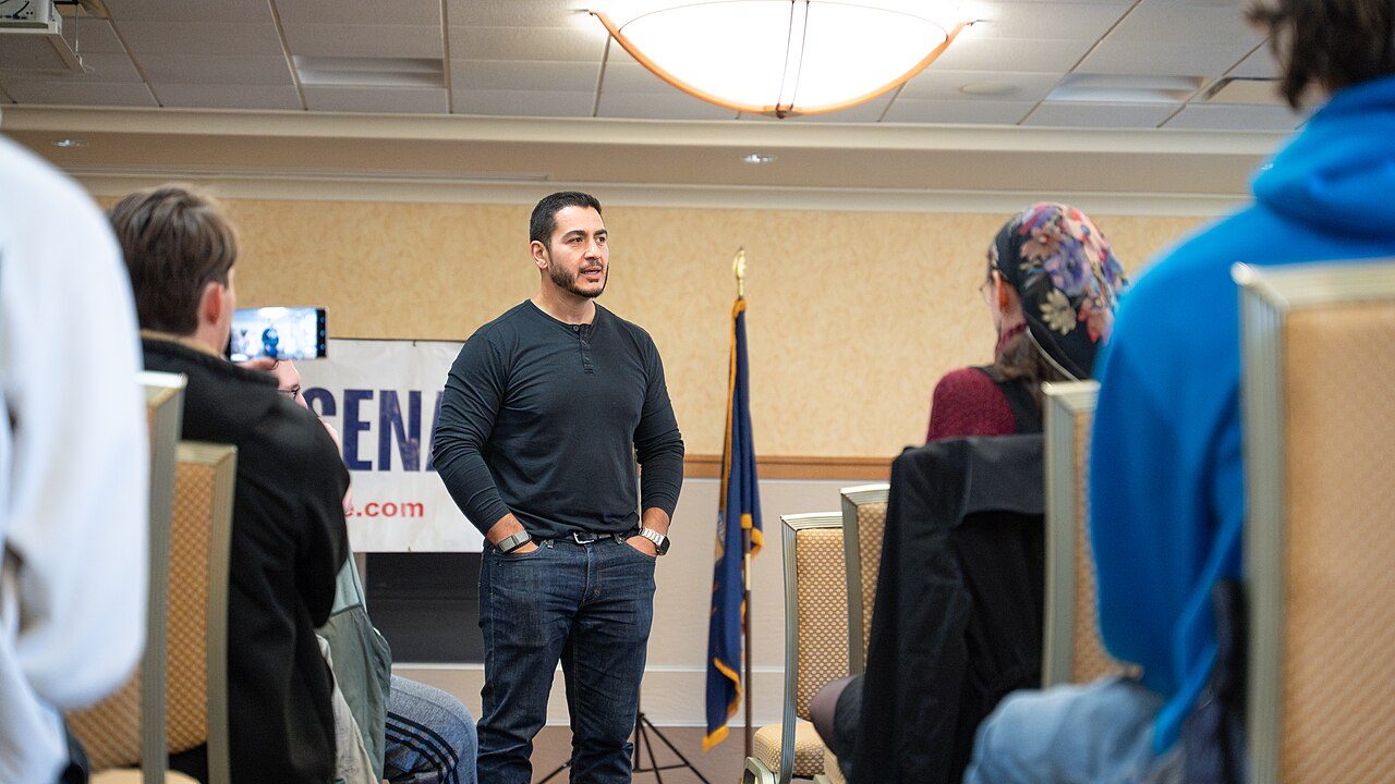 Michigan Democratic Senate candidate Abdul El-Sayed at a meet-and-greet with supporters