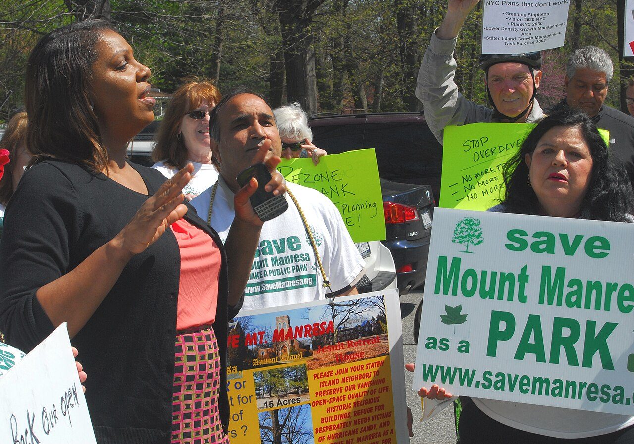 New York Attorney General Letitia James speaking at an event