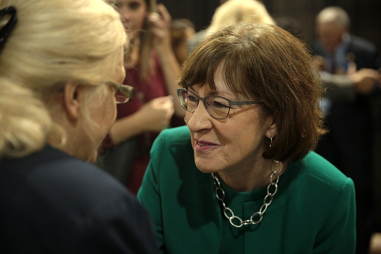 Republican Sen. Susan Collins of Maine speaking at an event